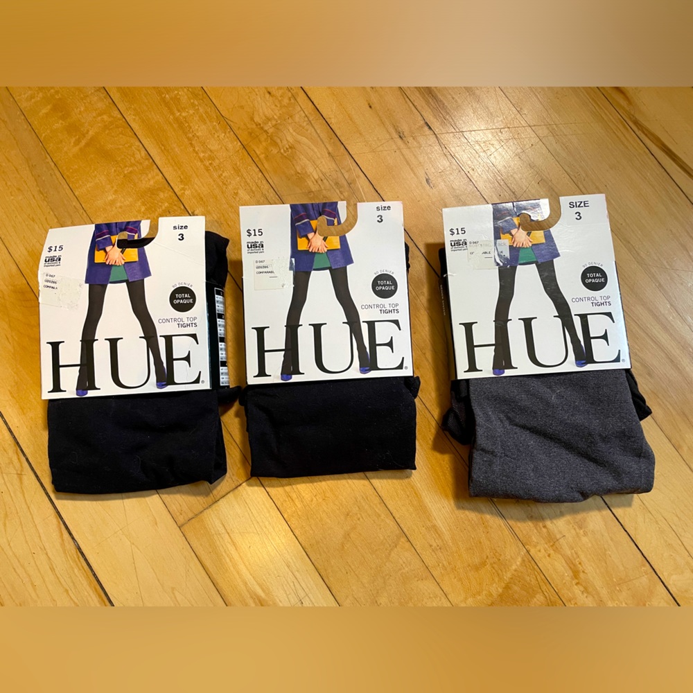 Hue tights, opaque, buy as a set or separately *NWT* Size 3 (similar to a L/XL)
